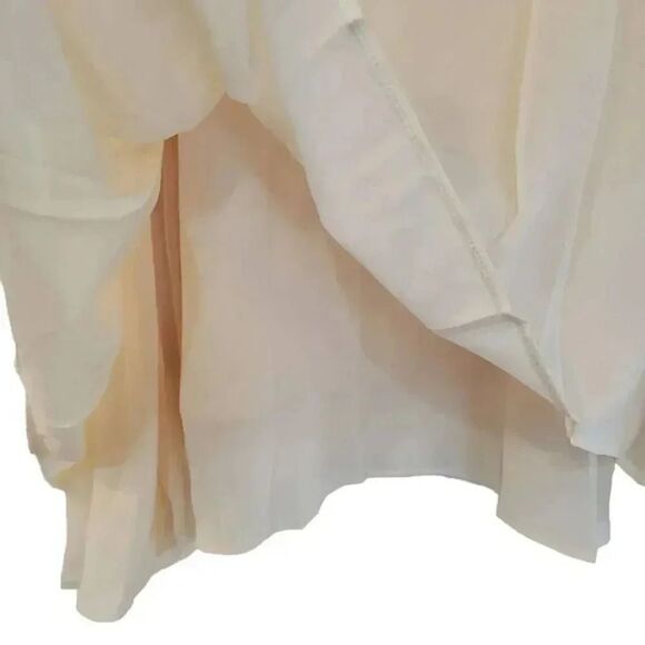 Banana Republic Women's Peach Poly Layered Chiffon Lined A-Line Skirt - Picture 4 of 10